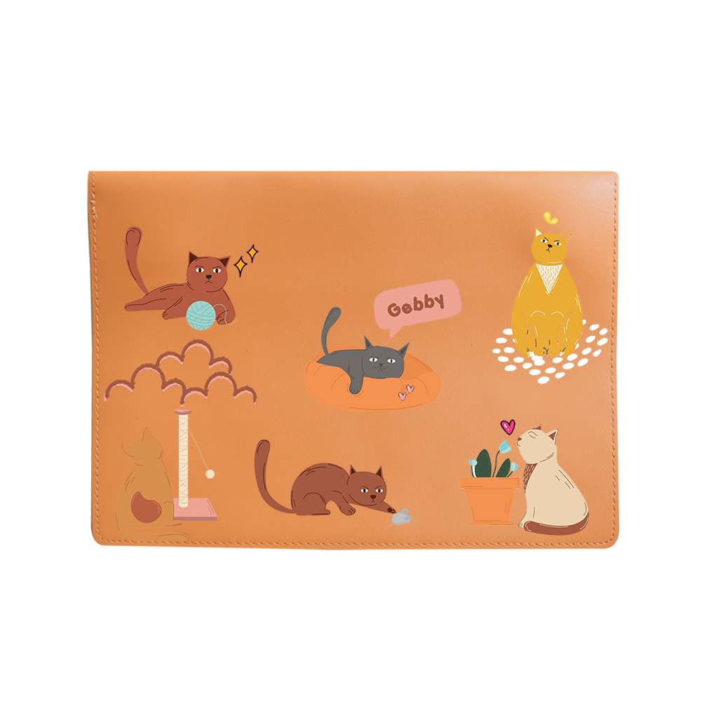 Vegan Leather Sleeve - Playful Cat 1.0