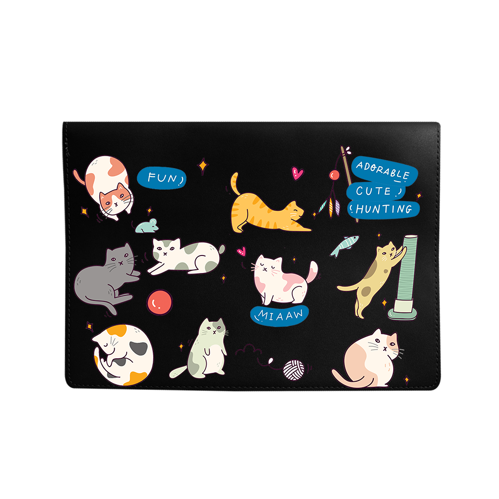Vegan Leather Sleeve - Playful Cat 2.0