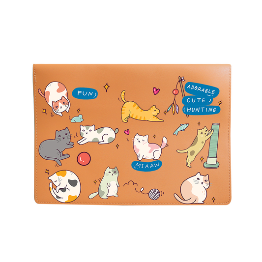 Vegan Leather Sleeve - Playful Cat 2.0