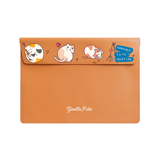 Vegan Leather Sleeve - Playful Cat 2.0