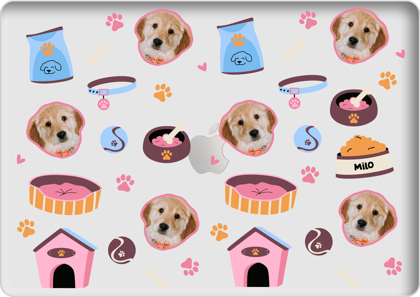 Macbook Snap Case - Pet Grid Puppy Cozy Day