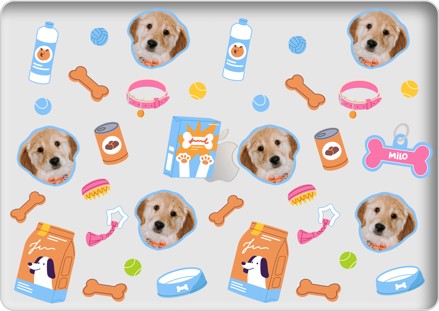 Macbook Snap Case - Pet Grid Puppy Sweet Treats