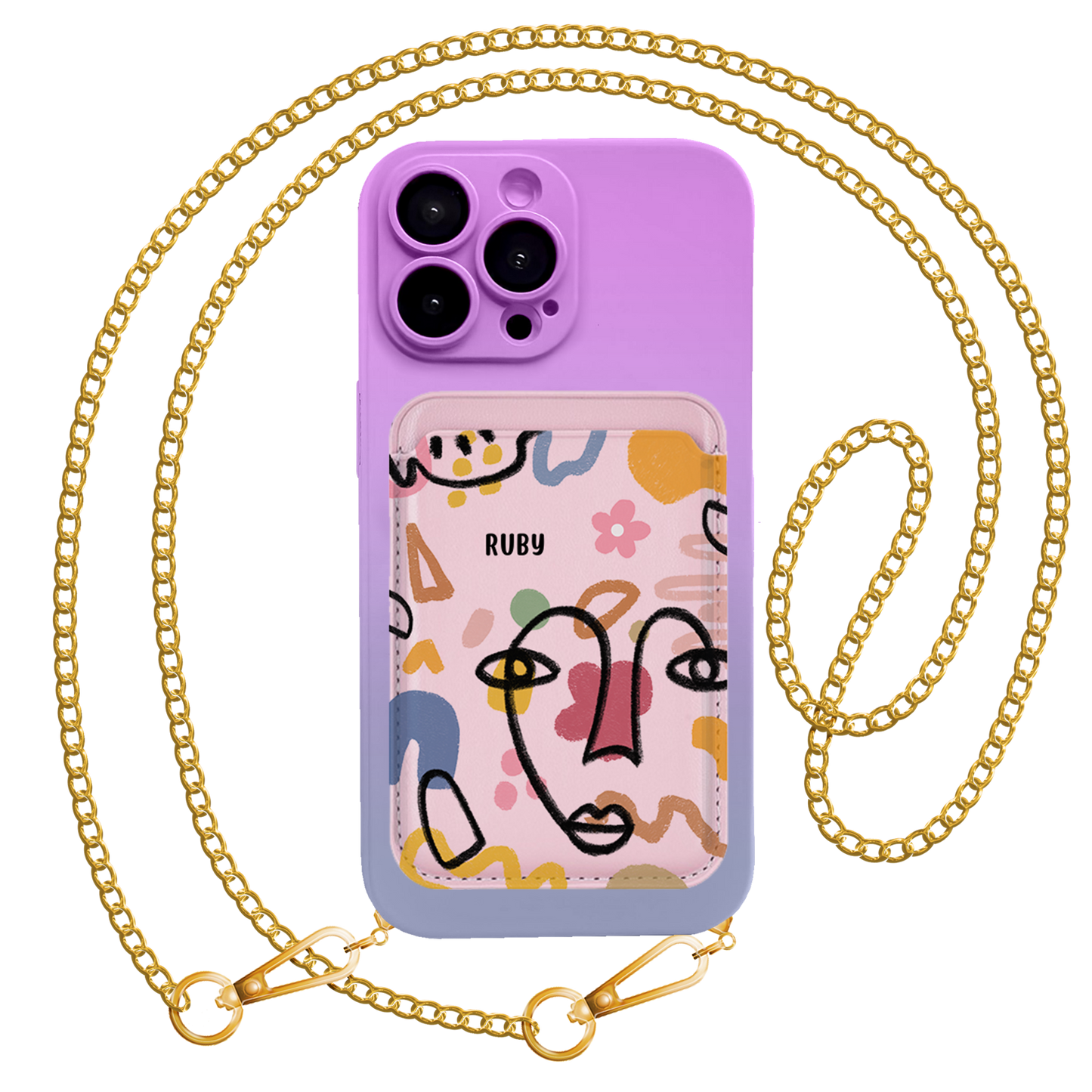 iPhone Magnetic Wallet Silicone Case - Abstract 4.0
