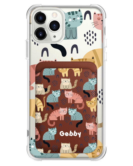 iPhone Magnetic Wallet Case - Rainbow Meow 1.0