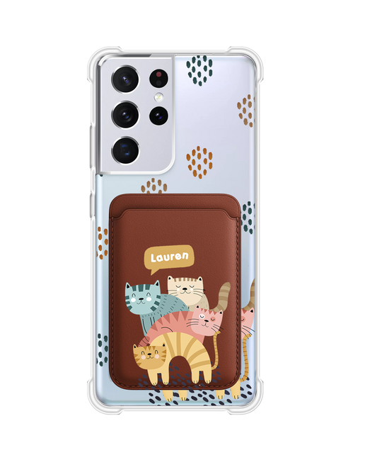 Android Magnetic Wallet Case - Rainbow Meow 2.0