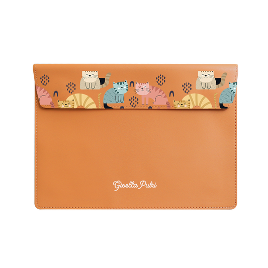 Vegan Leather Sleeve - Rainbow Meow