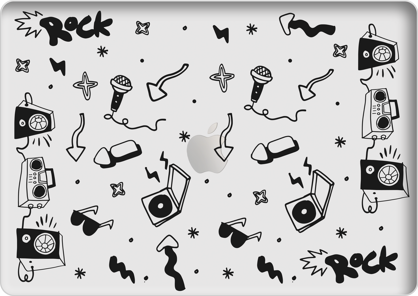 Macbook Snap Case - Rock N Roll Black