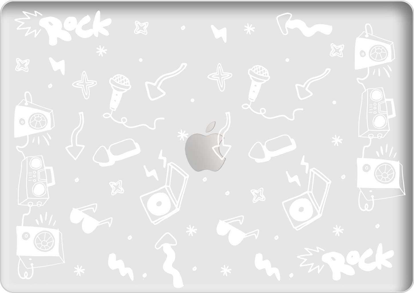 Macbook Snap Case - Rock N Roll White