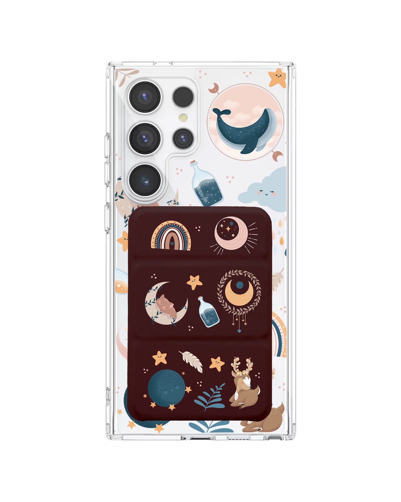 Android Magnetic Trifold Wallet Case - Boho
