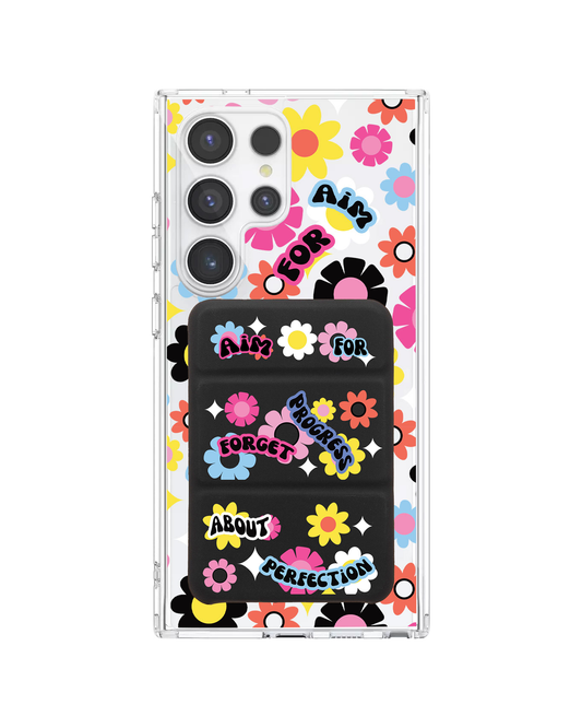 Android Magnetic Trifold Wallet Case - Aims Progress Not Perfection