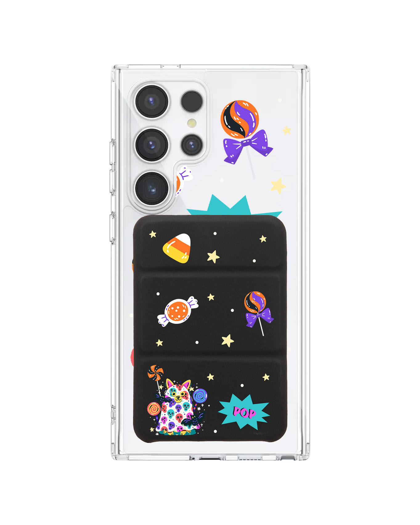 Android Magnetic Trifold Wallet Case - Puppy Monster