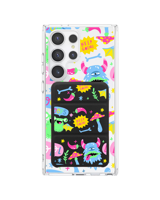 Android Magnetic Trifold Wallet Case - Monster Say Keep Going