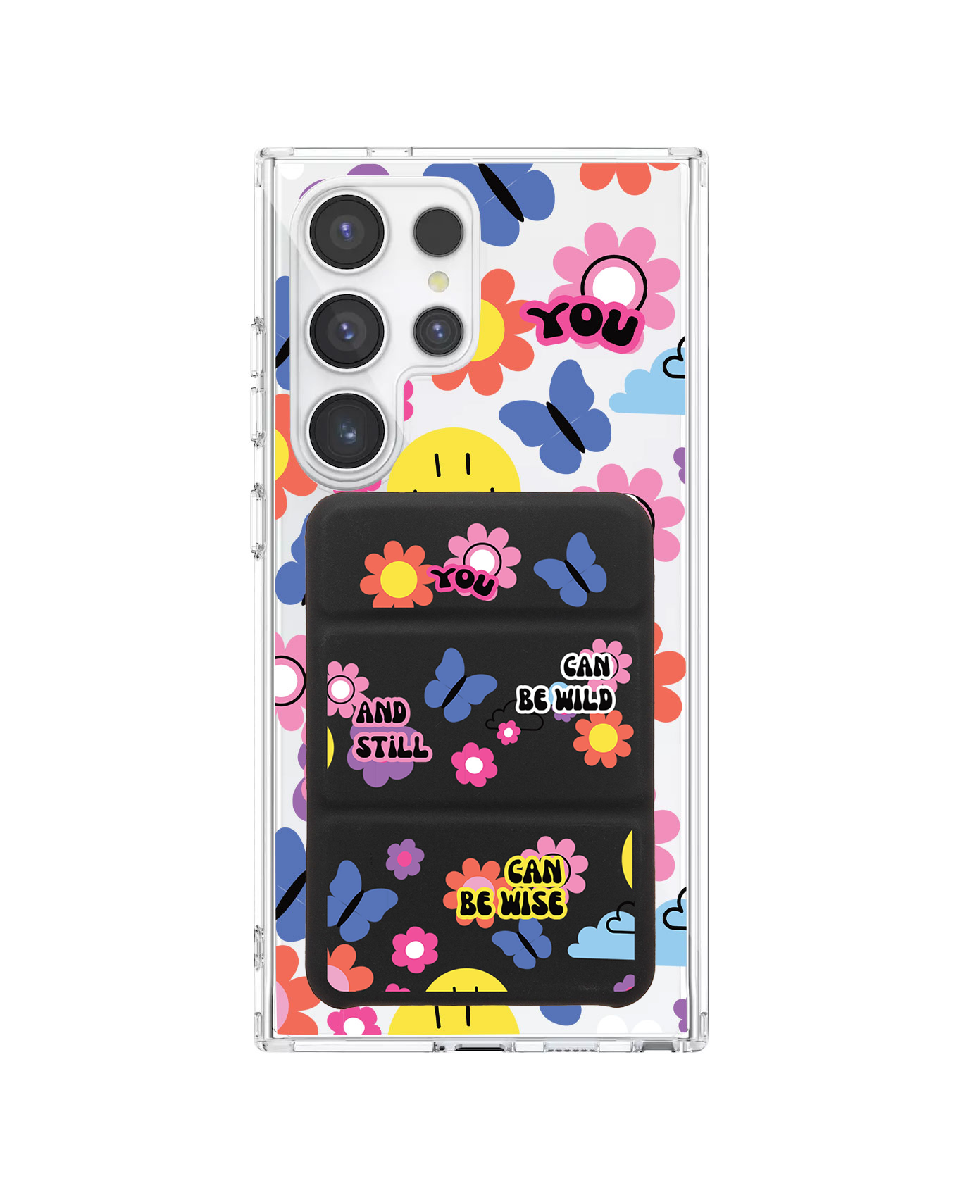 Android Magnetic Trifold Wallet Case - You Can Be Wild & Wise