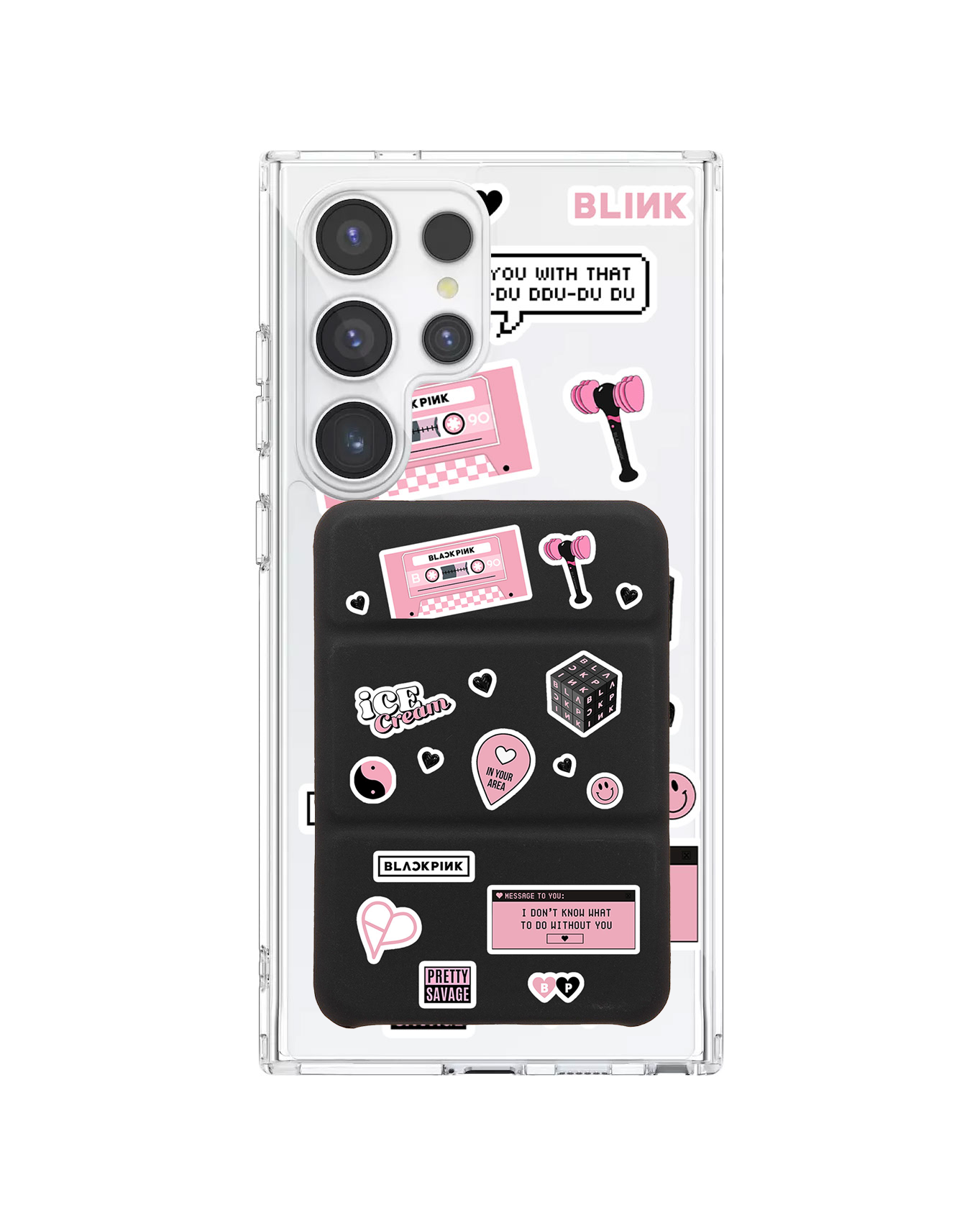 Android Magnetic Trifold Wallet Case - Blackpink Sticker Pack