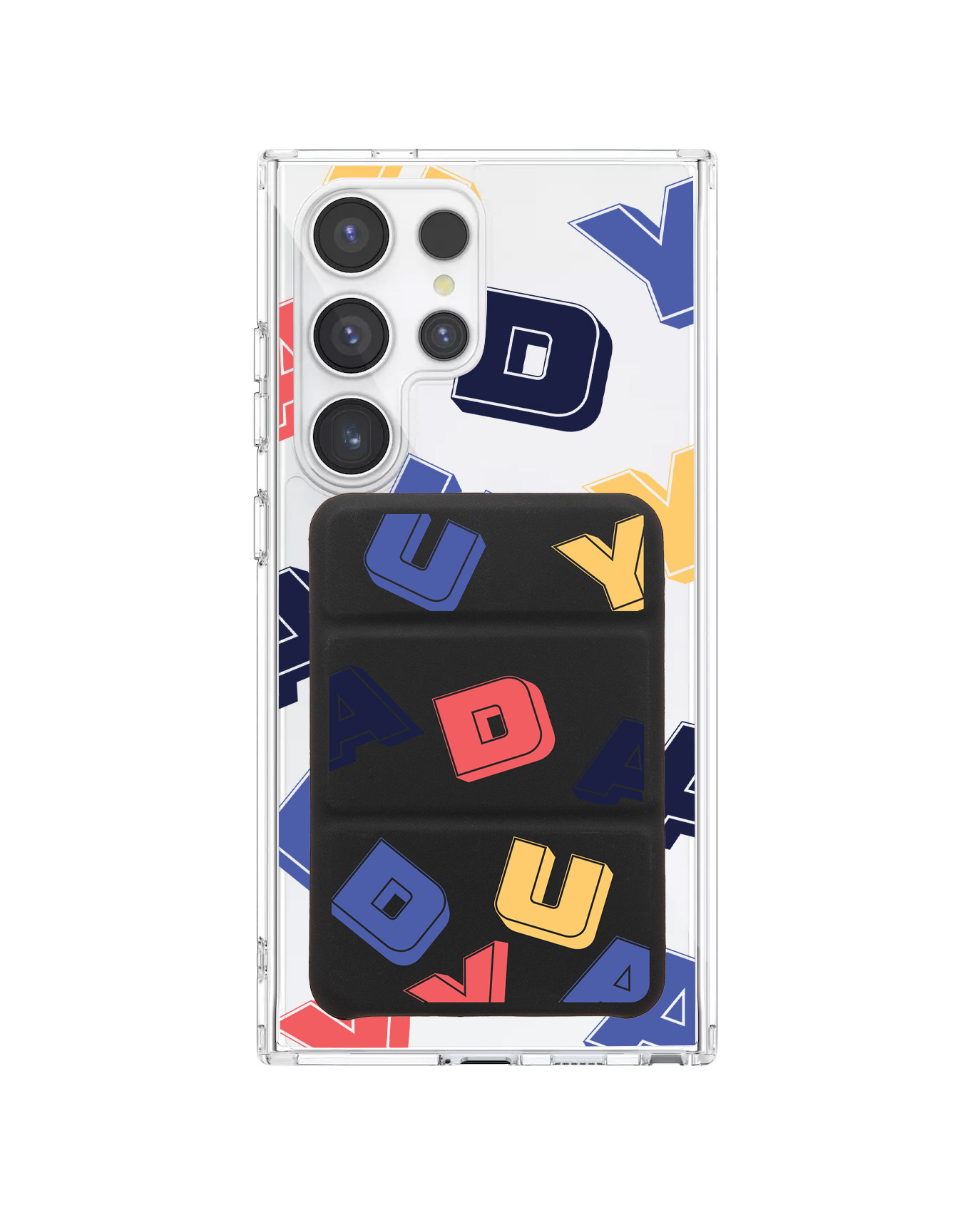Android Magnetic Trifold Wallet Case - Cool Monogram