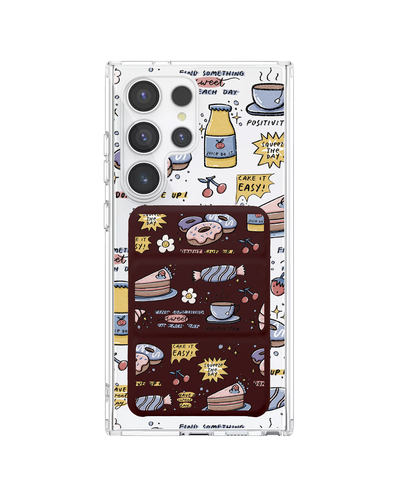 Android Magnetic Trifold Wallet Case - Sweets