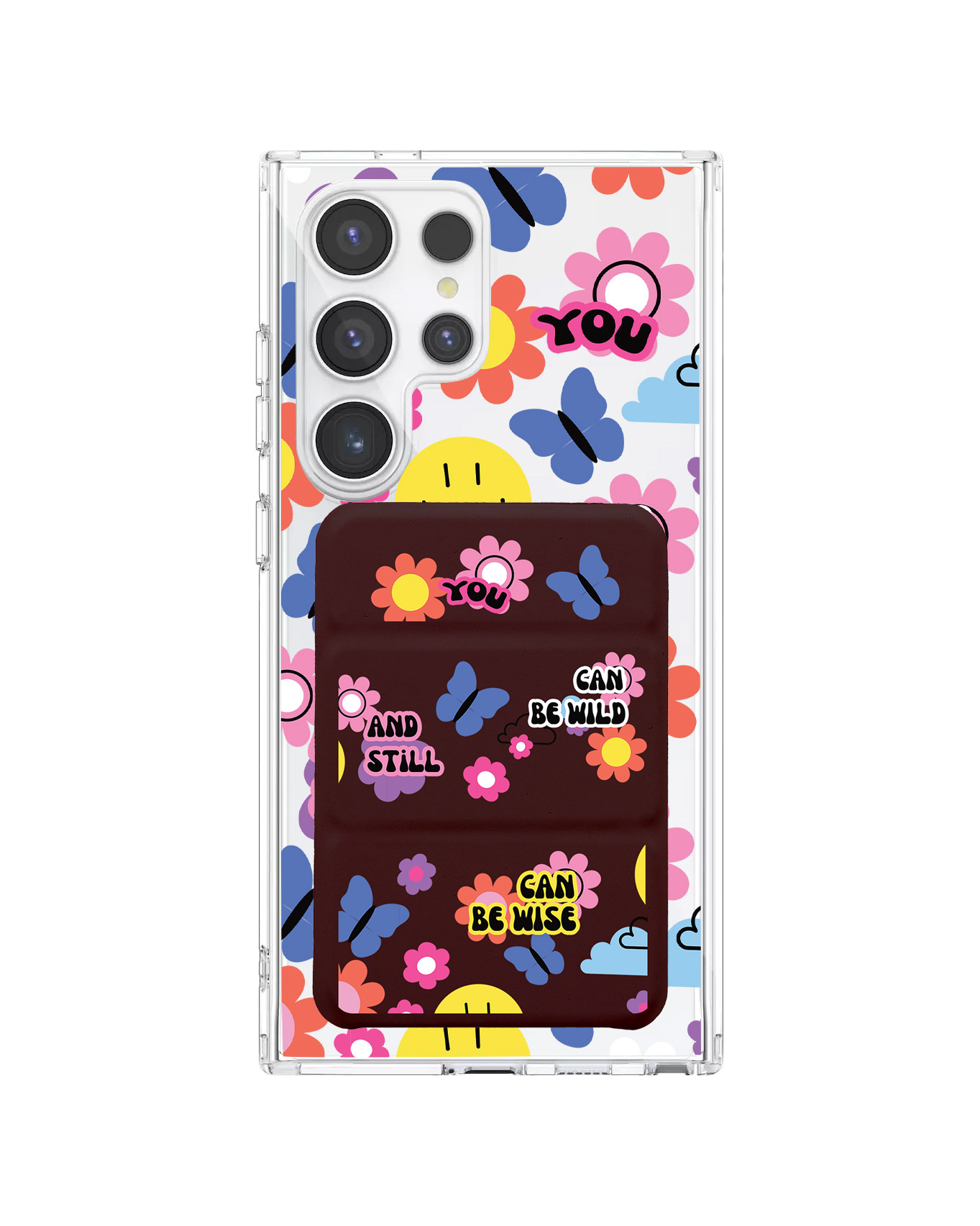 Android Magnetic Trifold Wallet Case - You Can Be Wild & Wise