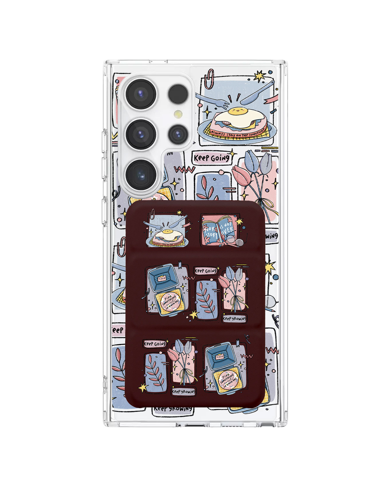 Android Magnetic Trifold Wallet Case - Grow
