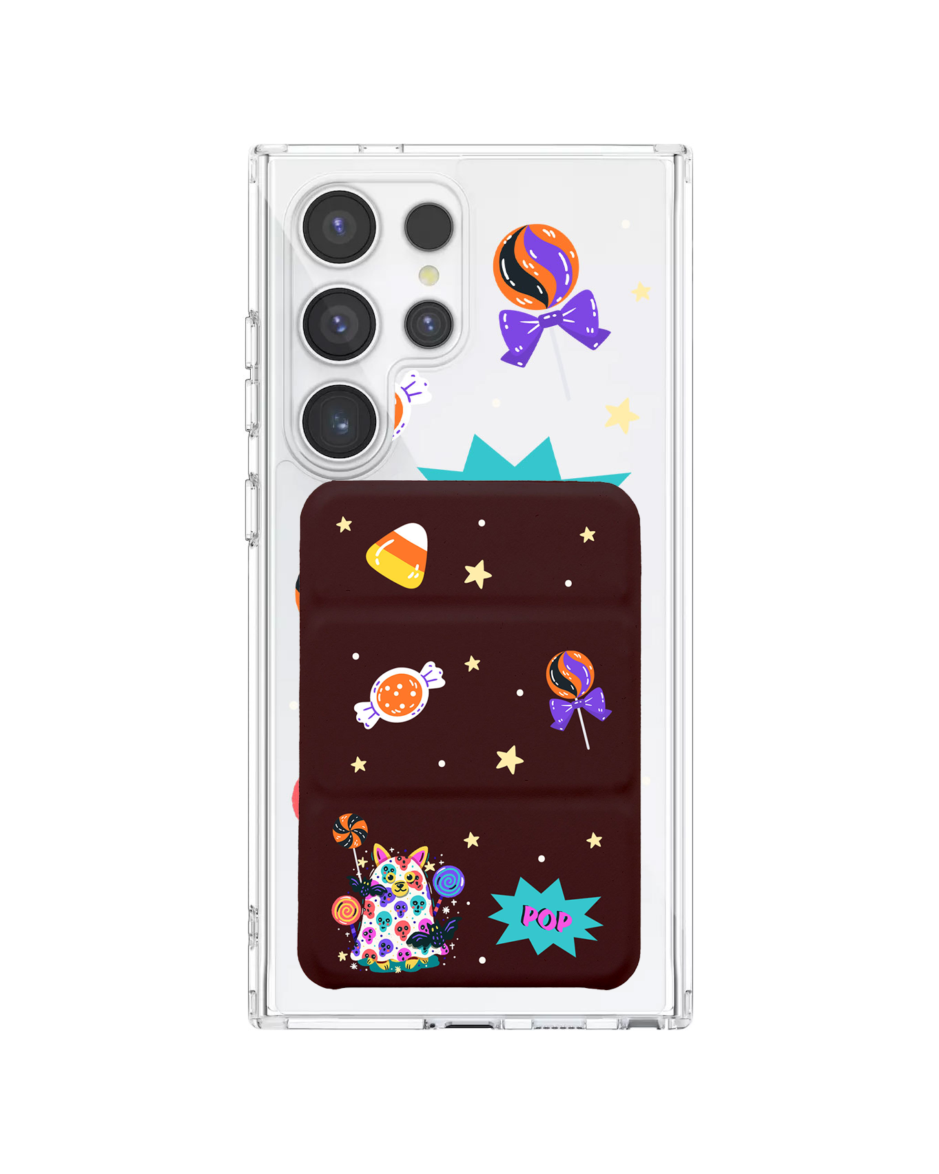 Android Magnetic Trifold Wallet Case - Puppy Monster