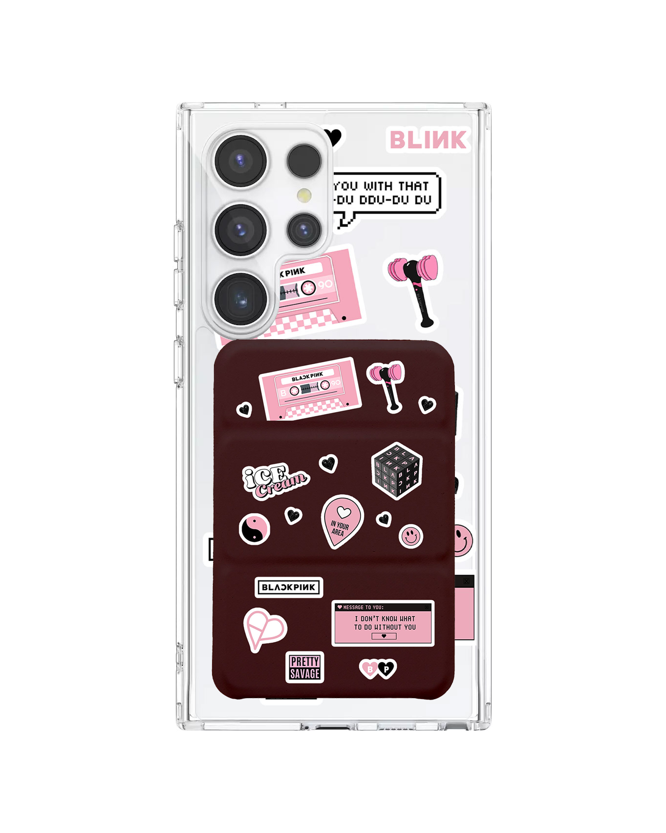 Android Magnetic Trifold Wallet Case - Blackpink Sticker Pack