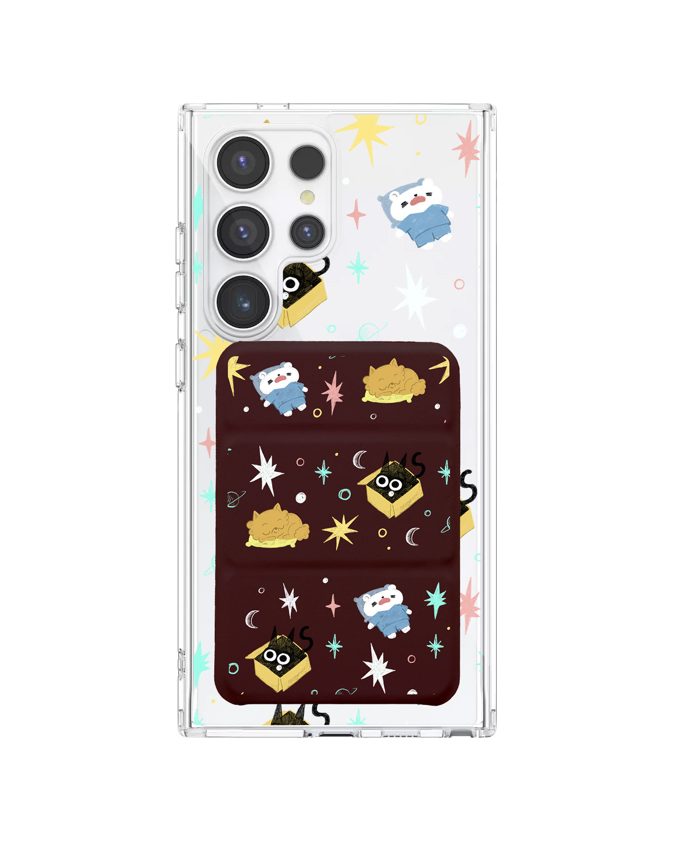 Android Magnetic Trifold Wallet Case - Nightover