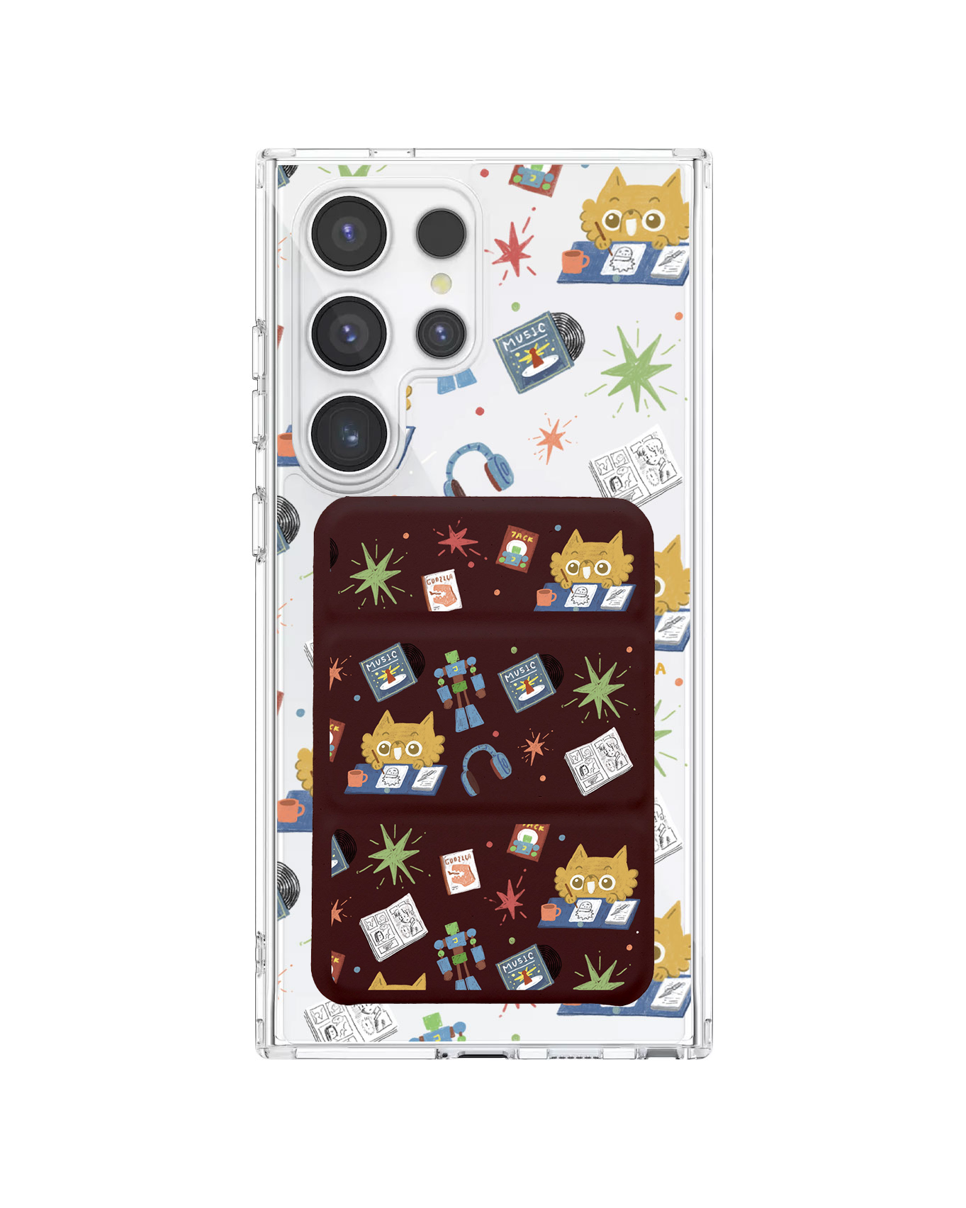 Android Magnetic Trifold Wallet Case - Too Much Hobbies