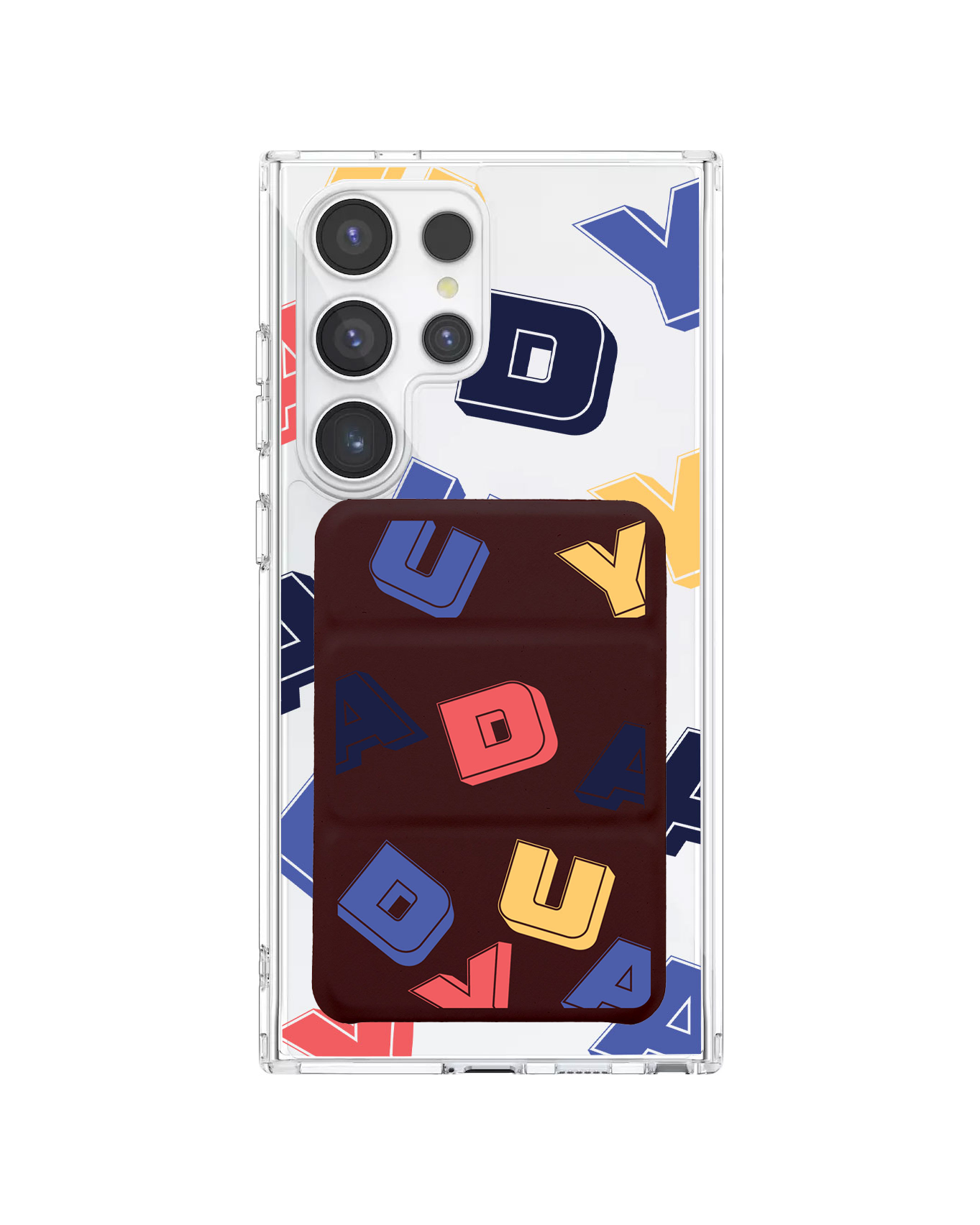 Android Magnetic Trifold Wallet Case - Cool Monogram