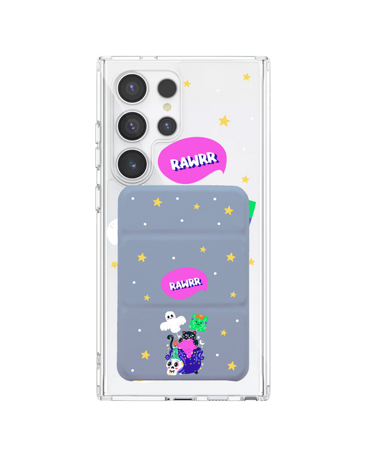 Android Magnetic Trifold Wallet Case - Cat Monster