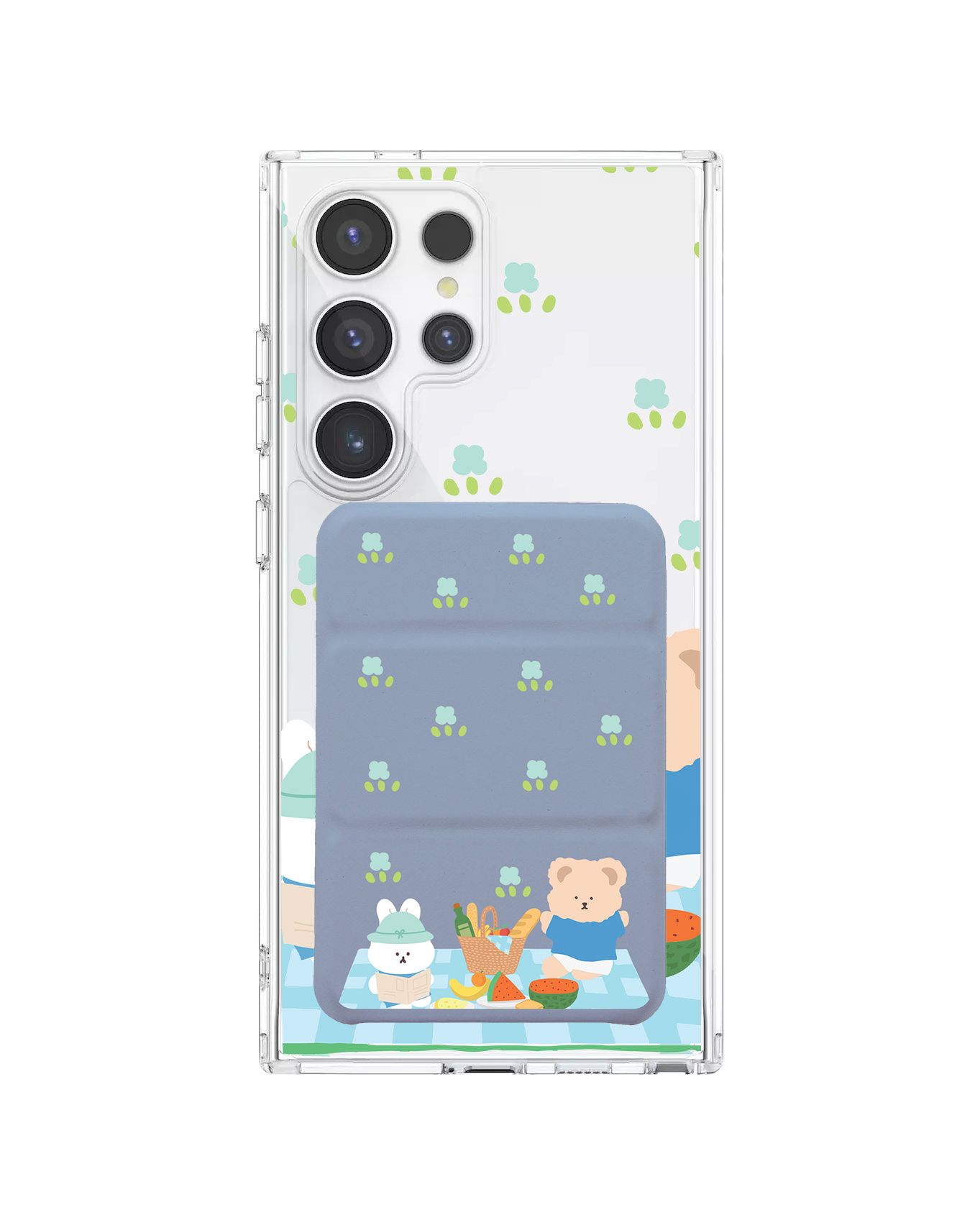 Android Magnetic Trifold Wallet Case - Picnic Blue