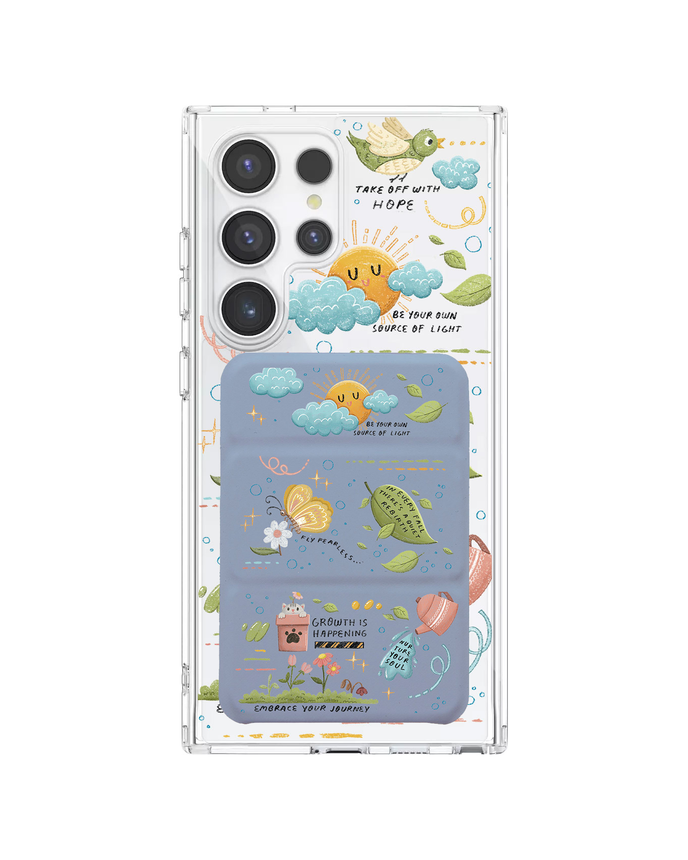 Android Magnetic Trifold Wallet Case - Growth