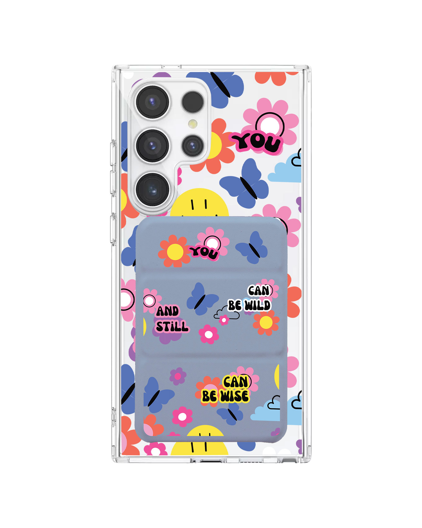 Android Magnetic Trifold Wallet Case - You Can Be Wild & Wise