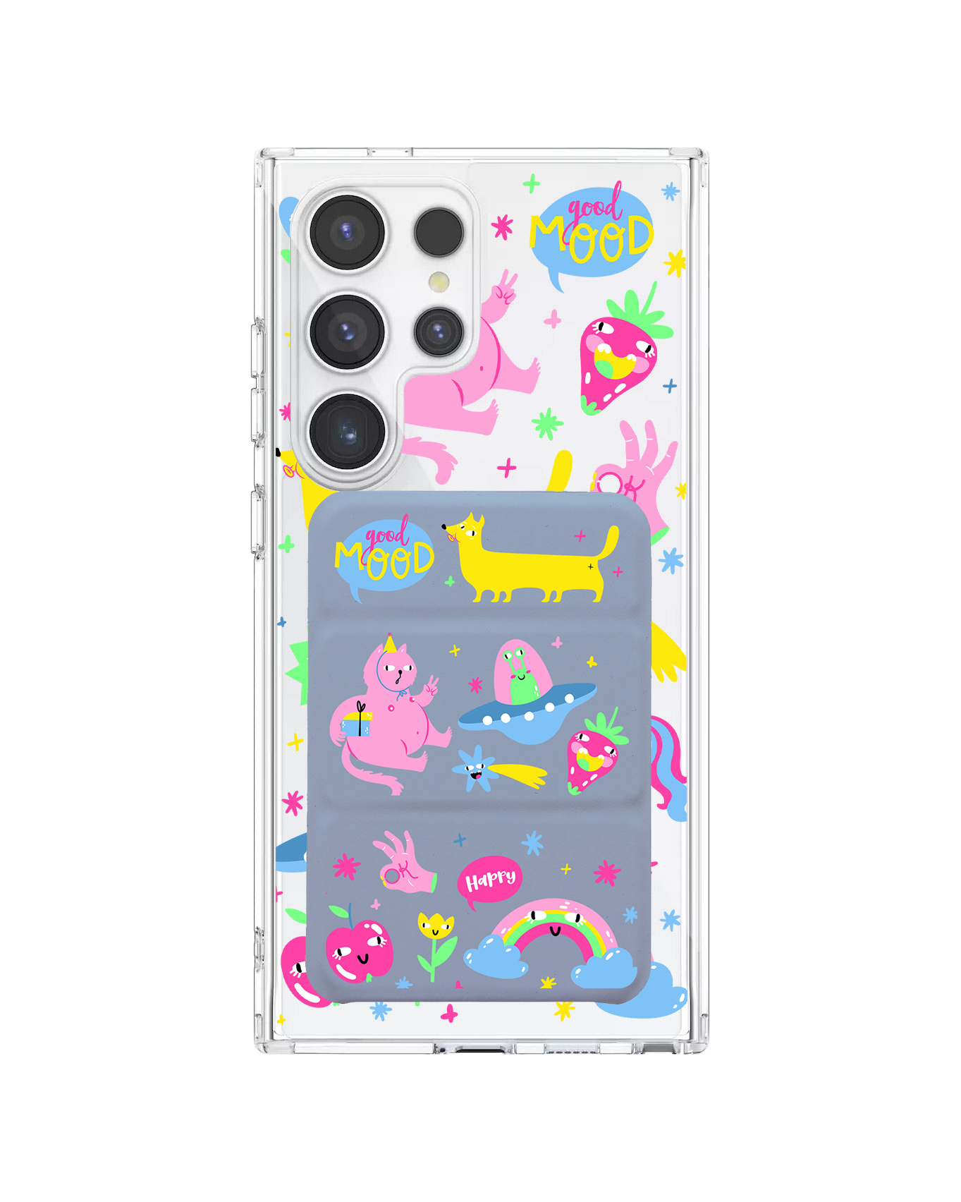 Android Magnetic Trifold Wallet Case - Monster Say Good Mood