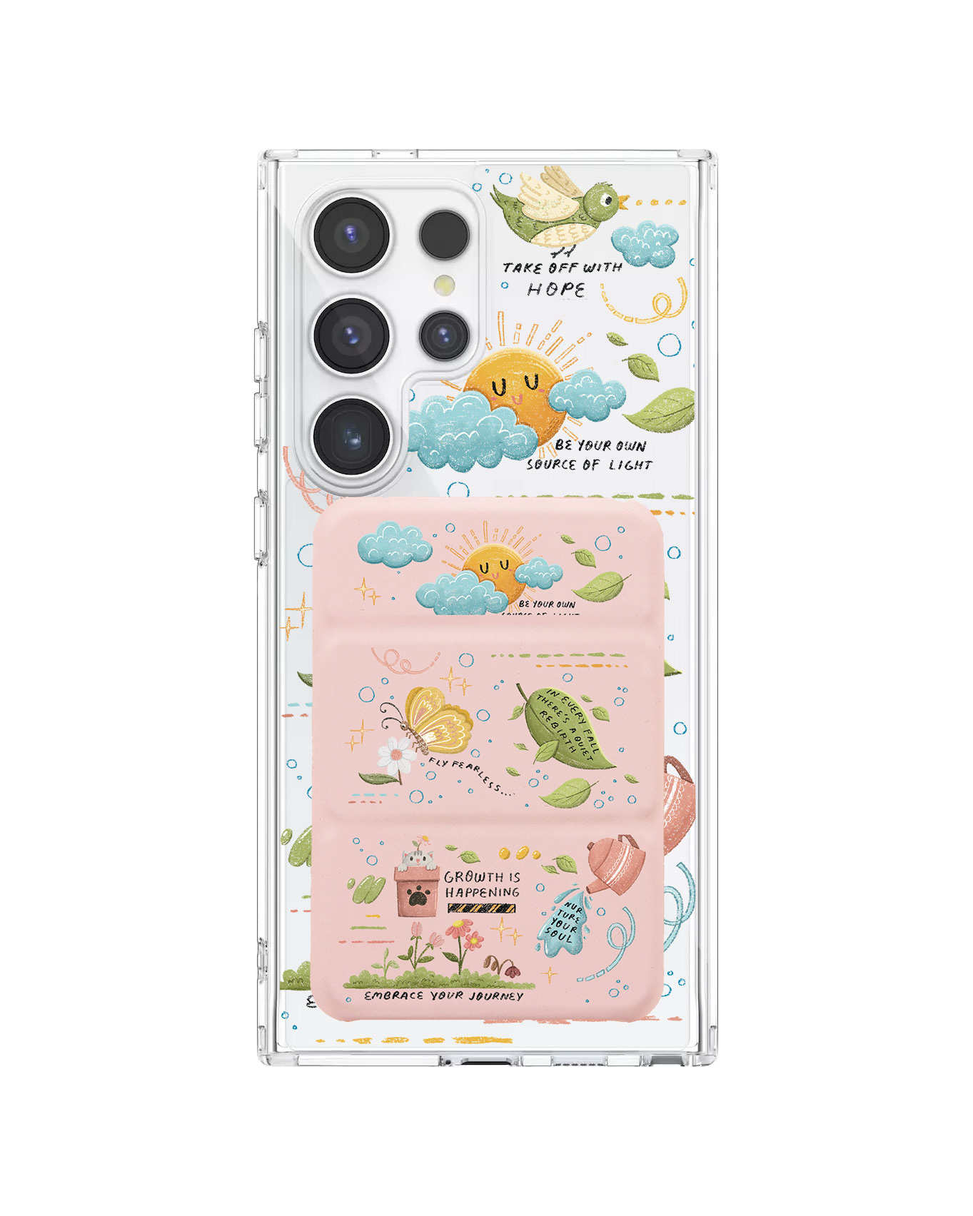 Android Magnetic Trifold Wallet Case - Growth