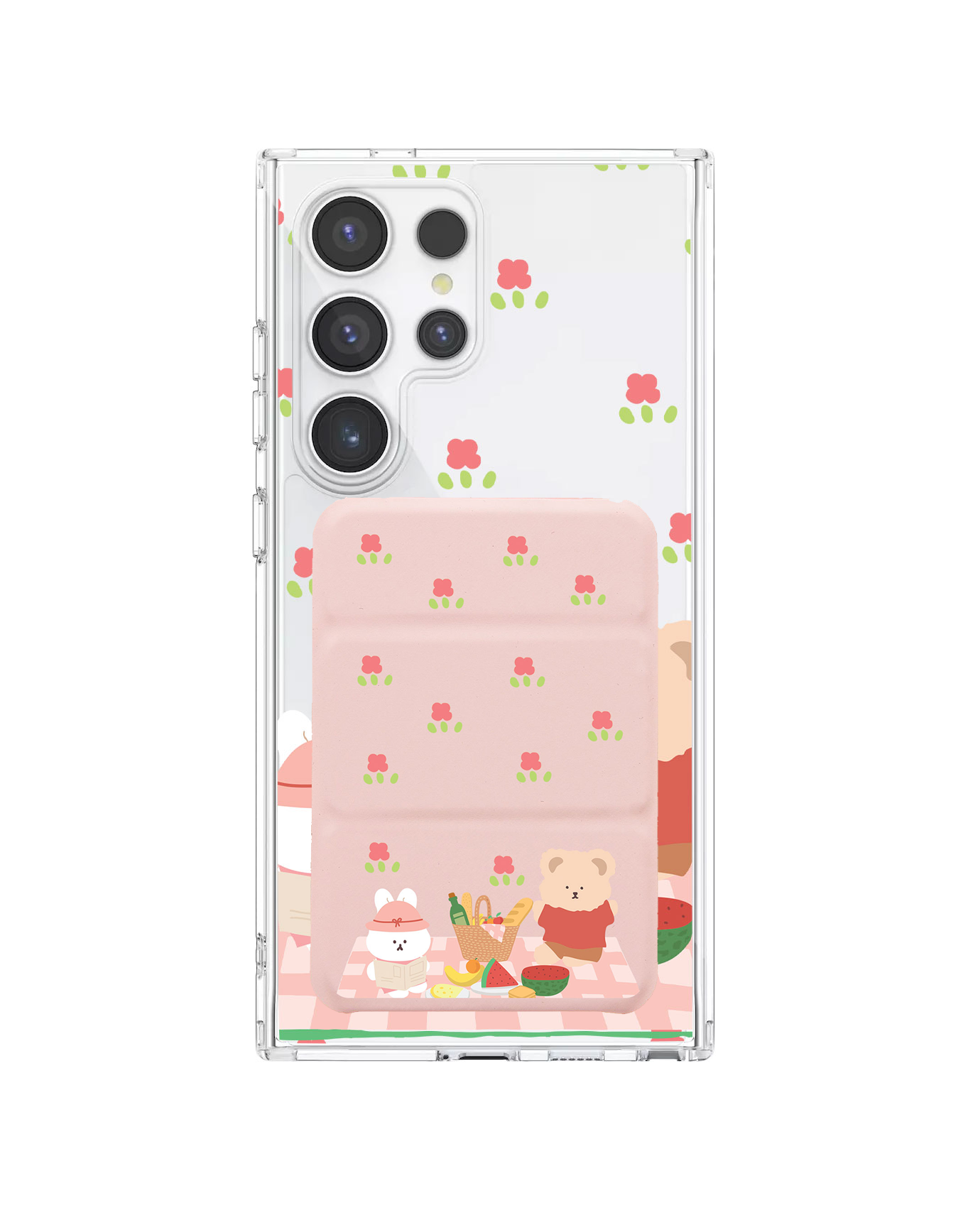 Android Magnetic Trifold Wallet Case - Picnic Pink