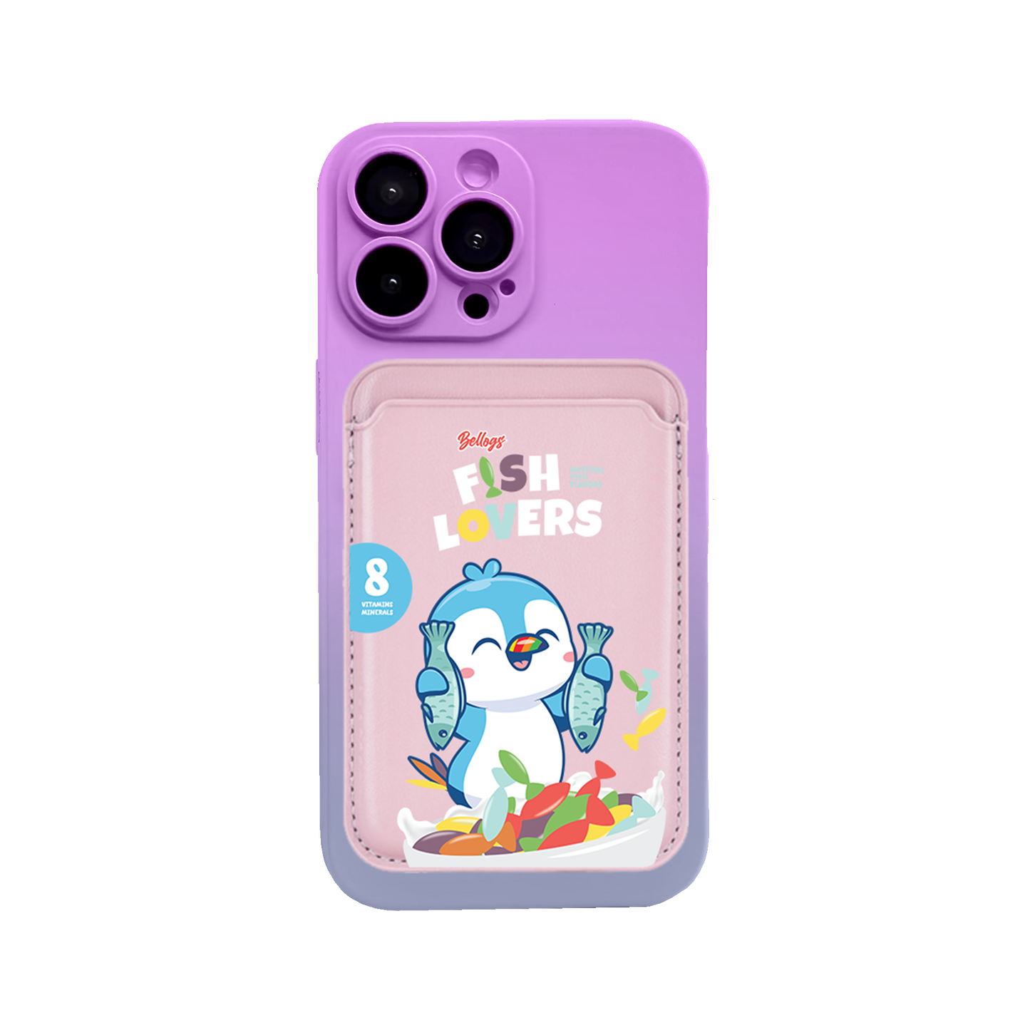 iPhone Magnetic Wallet Silicone Case - Fish Lovers
