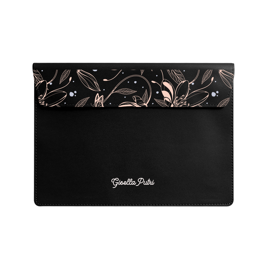 Vegan Leather Sleeve - Sketchy Flower & Butterfly 1.0
