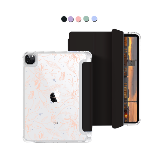 iPad Macaron Flip Cover - Sketchy Flower & Butterfly 1.0