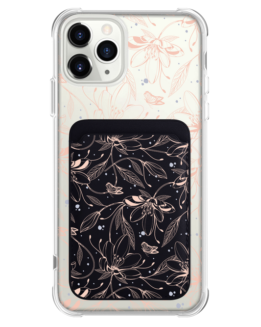 iPhone Magnetic Wallet Case - Sketchy Flower & Butterfly 1.0