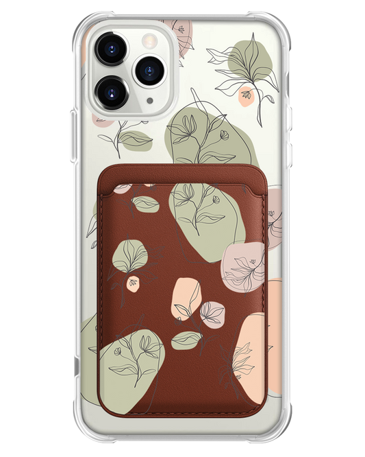 iPhone Magnetic Wallet Case - Sketchy Flowers