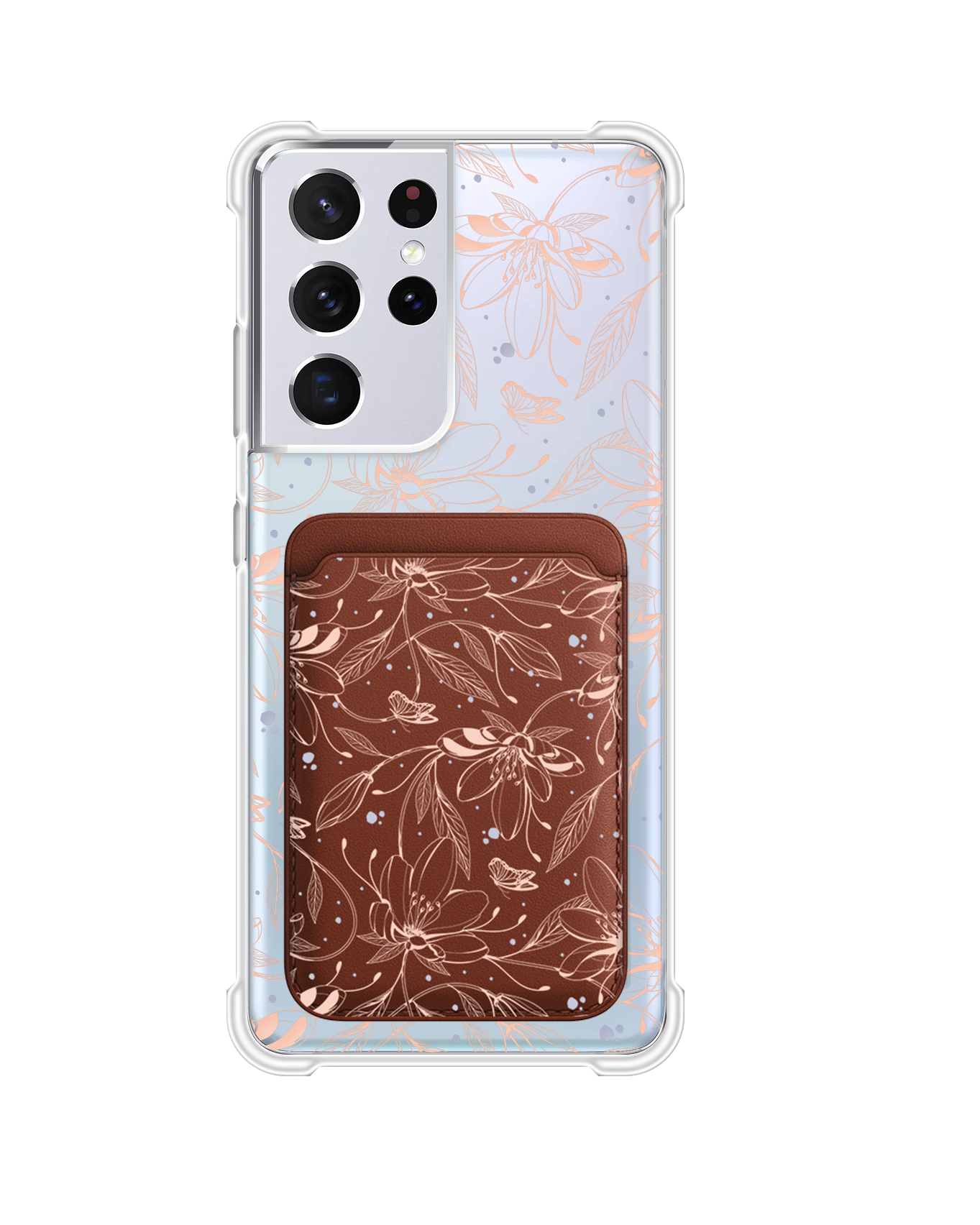 Android Magnetic Wallet Case - Sketchy Flower & Butterfly 1.0