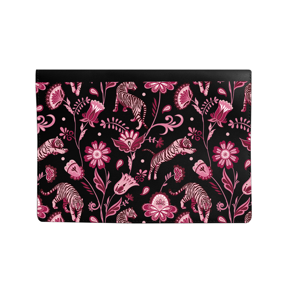 Vegan Leather Sleeve - Tiger & Floral 2.0