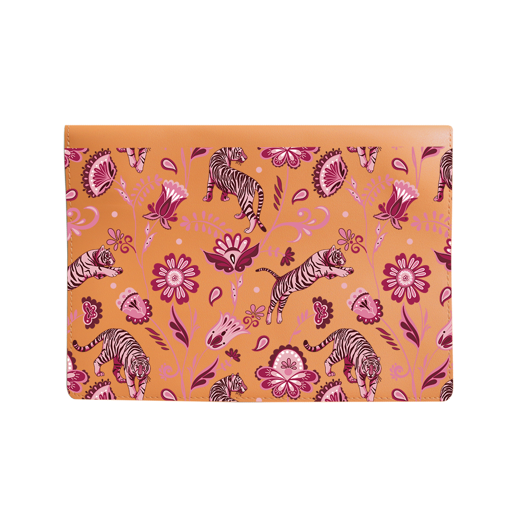 Vegan Leather Sleeve - Tiger & Floral 2.0