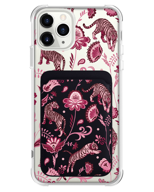 iPhone Magnetic Wallet Case - Tiger & Floral 2.0