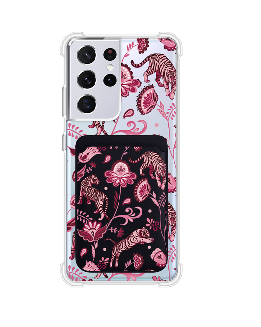 Android Magnetic Wallet Case - Tiger & Floral 2.0