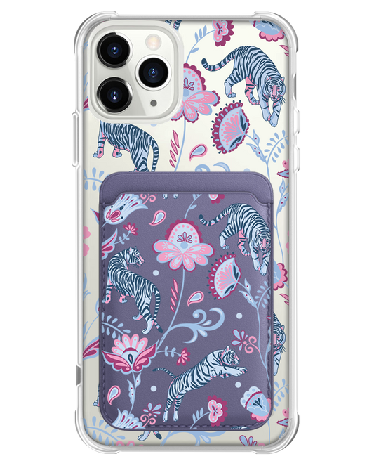 iPhone Magnetic Wallet Case - Tiger & Floral 3.0