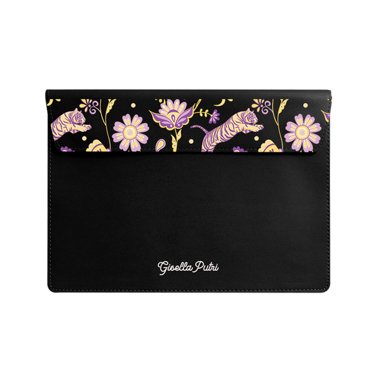 Vegan Leather Sleeve - Tiger & Floral 4.0