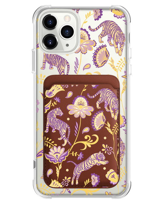 iPhone Magnetic Wallet Case - Tiger & Floral 4.0