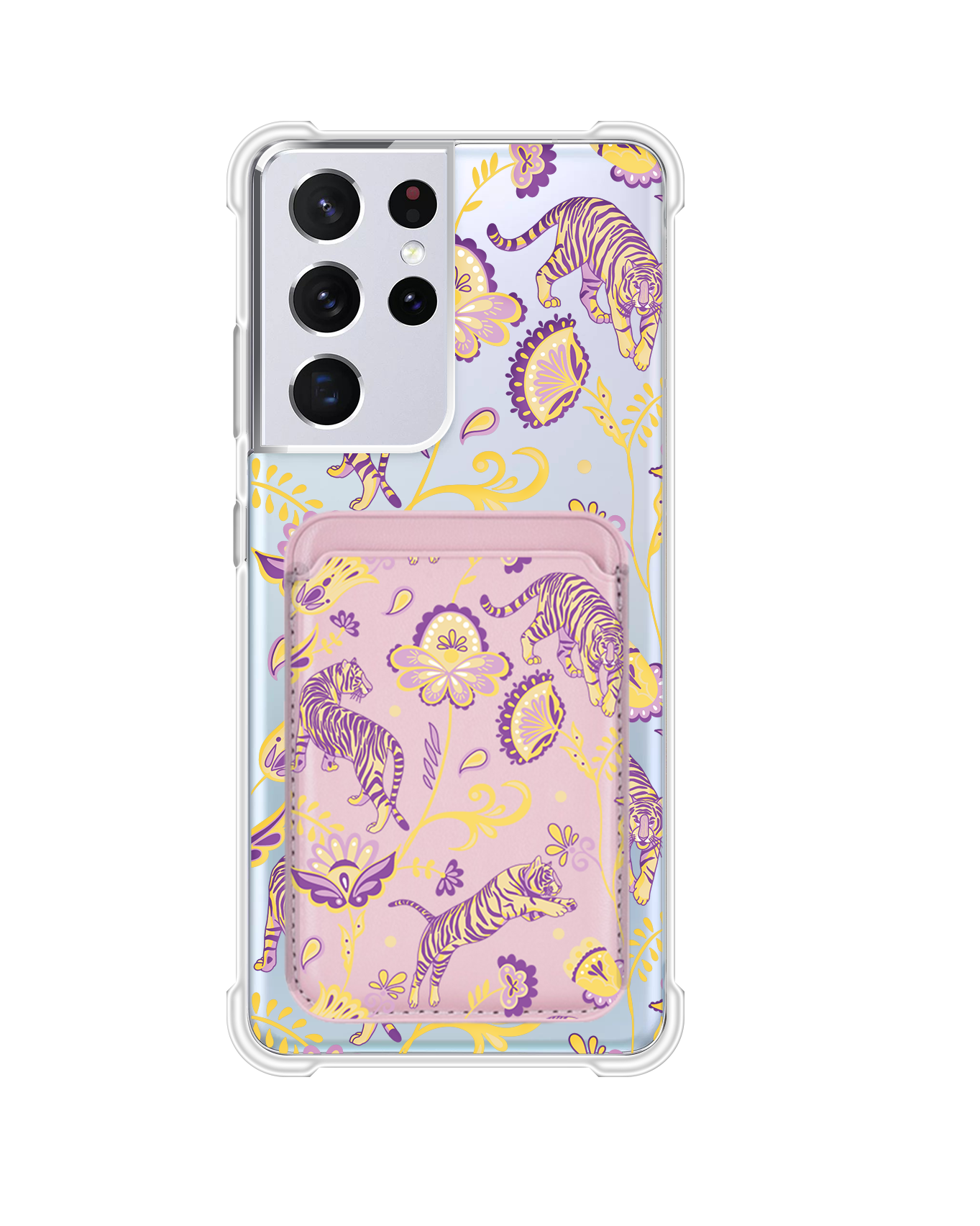 Android Magnetic Wallet Case - Tiger & Floral 4.0