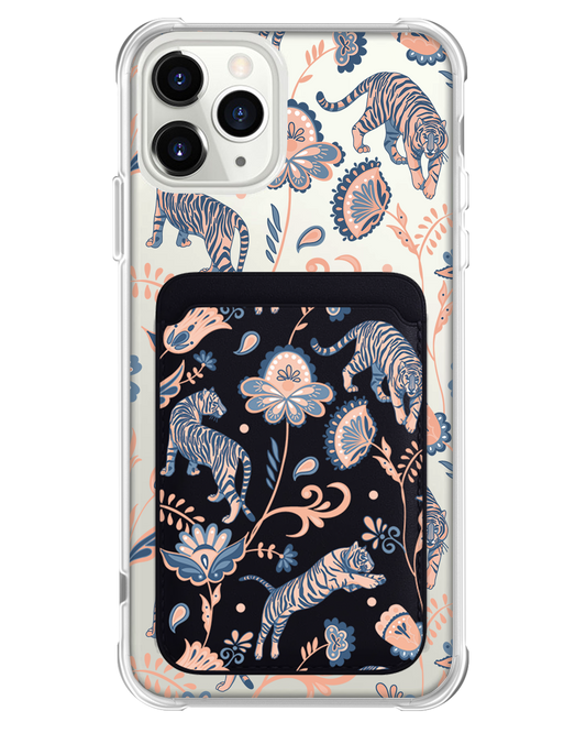 iPhone Magnetic Wallet Case - Tiger & Floral 5.0
