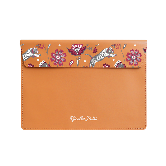 Vegan Leather Sleeve - Tiger & Floral 6.0